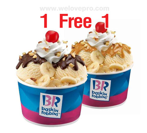 Baskin Robbins banana royale 1 free 1