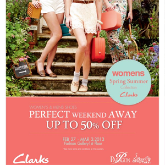 โปรโมชั่น รองเท้า Clarks Perfect Weekend Away ลดราคาสูงถึง 50% @ Siam Paragon