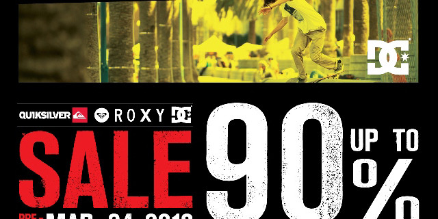 โปรโมชั่น Amarin Brand Sale 2013 Quiksilver, Roxy and DC sale up to 90% (มี.ค.56)