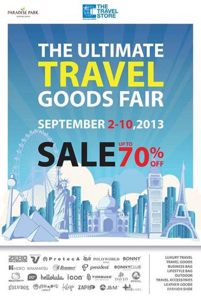โปรโมชั่น The Ultimate Travel Goods Fair สินค้าเพื่อการเดินทาง ลด 30-70% (กย.56)