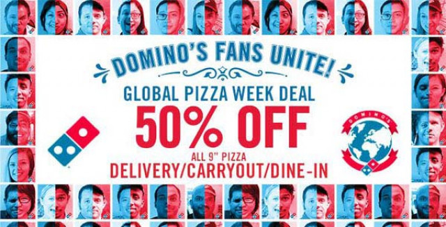 โปรโมชั่น Domino?s Pizza Global Week ลดราคา 50% (ธ.ค.56)