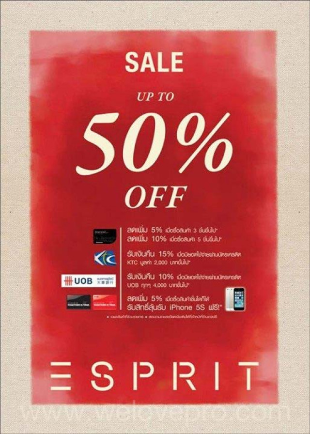 โปรโมชั่น Esprit End of Season Sale ลดสูงสุด 50%