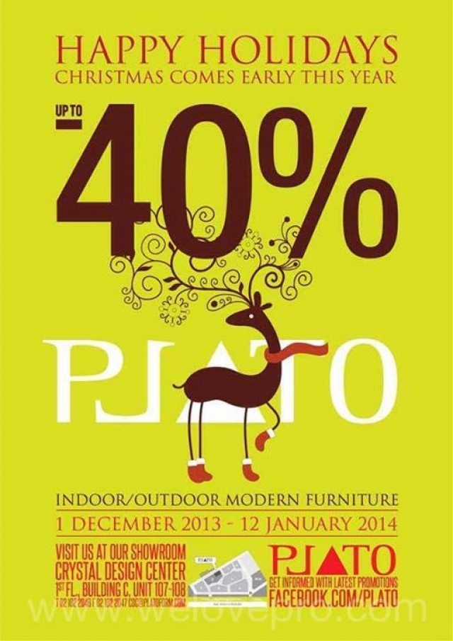 โปรโมชั่น Plato Happy Holidays เฟอร์นิเจอร์ Indoor/Outdoor ลดสูงสุด 40%