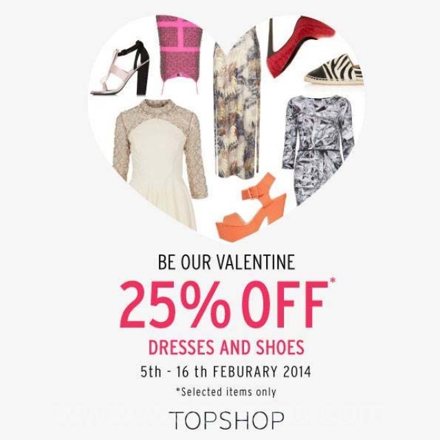 โปรโมชั่น TOPSHOP Dresses and Shoes Sale ลดสูงสุด 25%