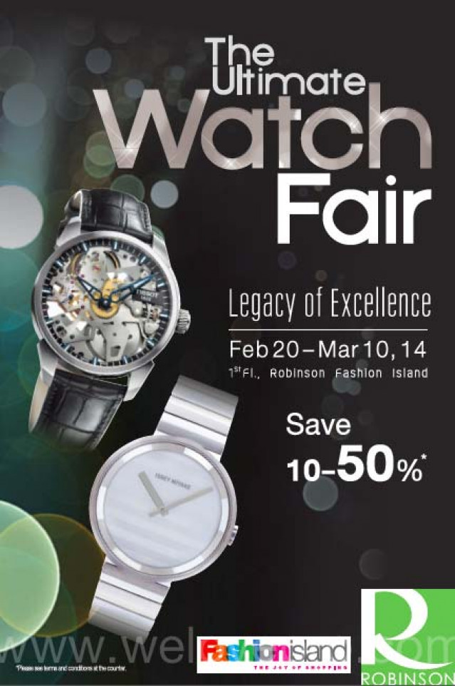โปรโมชั่น The Ultimate Watch Fair นาฬิกาจากแบรนด์ดังทั่วทุกมุมโลก ลด 10-50%
