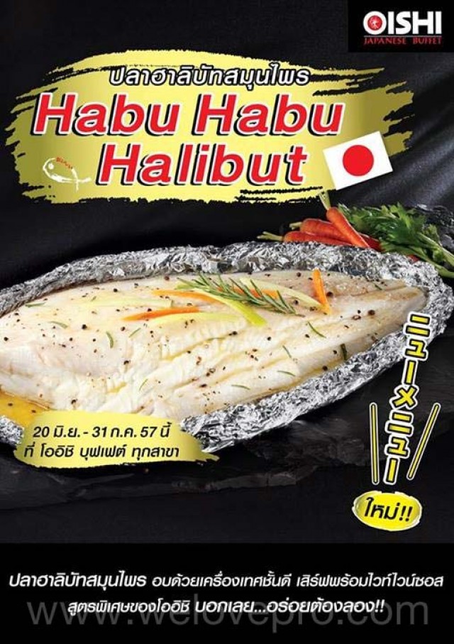 โปรโมชั่น Oishi Buffet เมนูใหม่ ปลาฮาลิบัทสมันไพร Habu Habu Halibut (มิ.ย.-ก.ค.57)