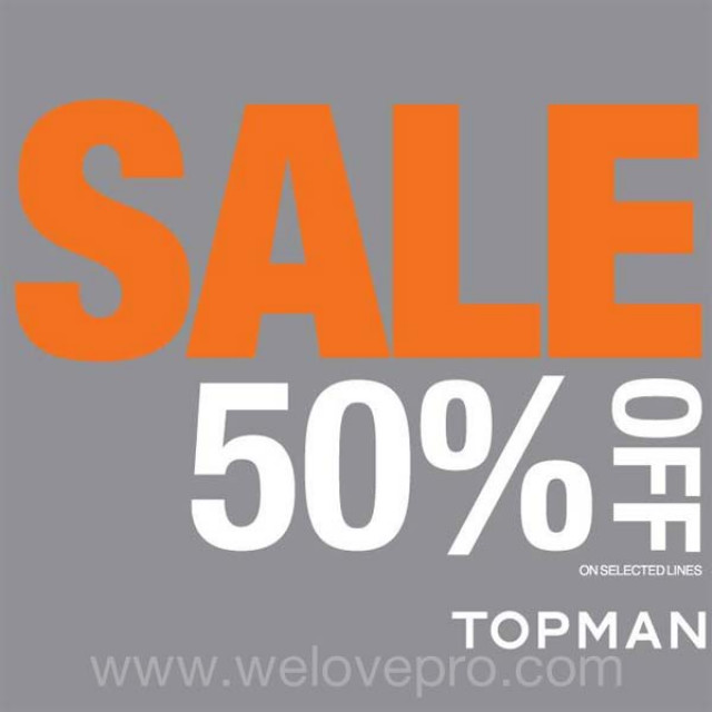 โปรโมชั่น TOPMAN & TOPSHOP End of Season Sale ลดสูงสุด 50% (มิ.ย.57)